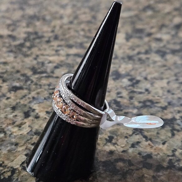 Bomb Party RBP8412 "Simply Divine" Amber Topaz .925 Solid Sterling Silver Sz 6 - Picture 4 of 5